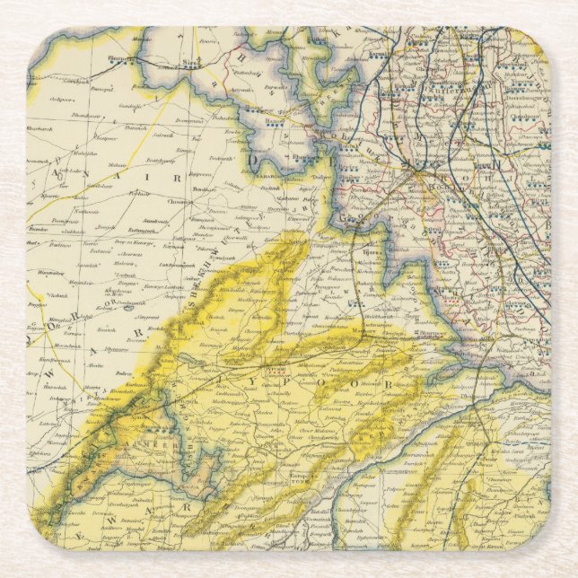 Indien 4 rechteckiger pappuntersetzer (Vorderseite)