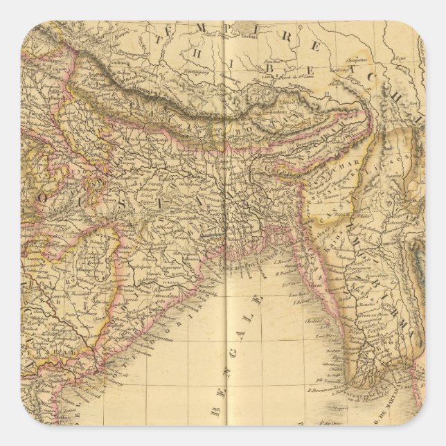 Indien 5 quadratischer aufkleber (Vorderseite)