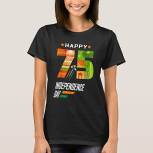 Indien 75. Unabhängigkeitstag Indien Unabhängigkei T-Shirt