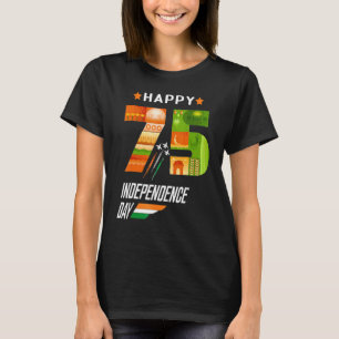 Indien 75. Unabhängigkeitstag Indien Unabhängigkei T-Shirt