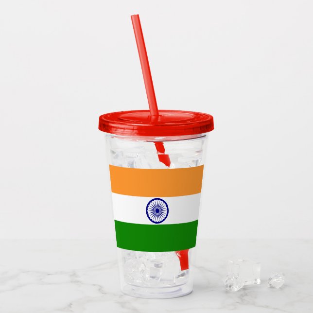 Indien Acryltrinkbecher (Vorderseite Ice)