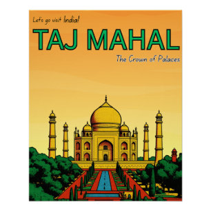 Indien Agra Taj Mahal Reise Poster