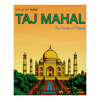 Indien Agra Taj Mahal Reise Poster