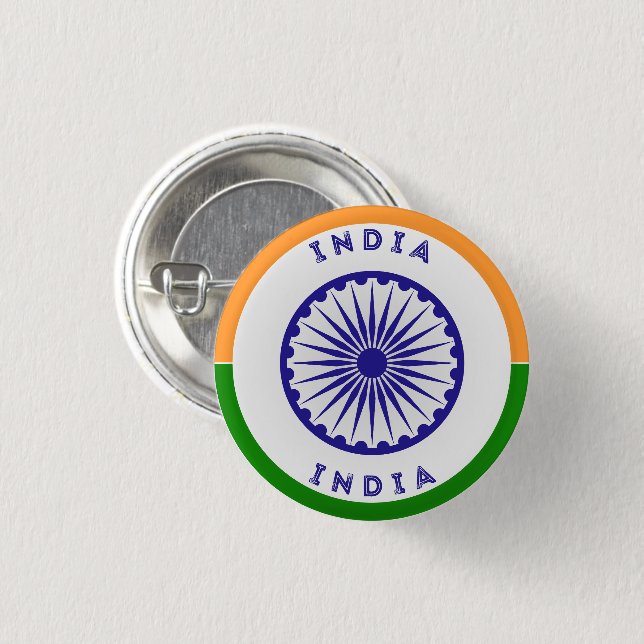 Indien Ashoka Chakra Circle Shape Button (Vorne & Hinten)