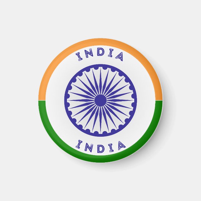 Indien Ashoka Chakra Circle Shape Magnet (Vorne)