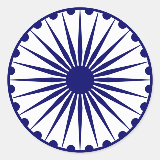 Indien Ashoka Chakra Runder Aufkleber (Vorderseite)