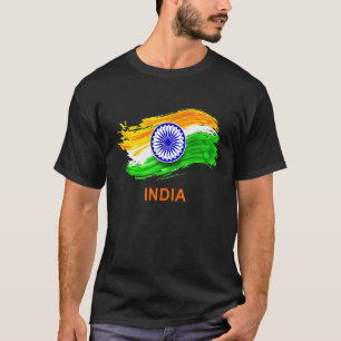 Indien Bharat Indische wehende Flagge T-Shirt