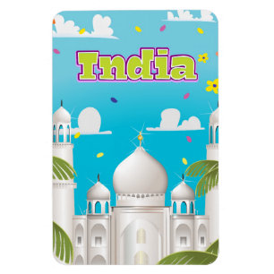 Indien Cartoon Reise Druck. Magnet