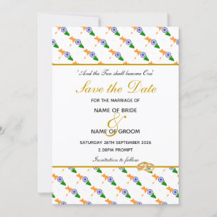 INDIEN Christliche Hochzeitsfeier Save The Date