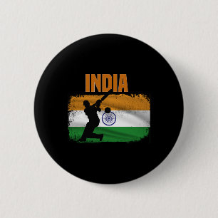 Indien Cricket Anhänger Indische Cricket Fans Indi Button
