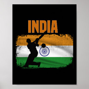 Indien Cricket Anhänger Indische Cricket Fans Indi Poster