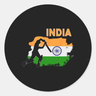 Indien Cricket Anhänger Indische Cricket Fans Indi Runder Aufkleber