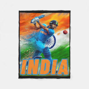 Indien Cricket Anhänger Jersey - Indischer Cricket Fleecedecke