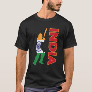 Indien Cricket Indien Flagge Indische Cricket-Mann T-Shirt