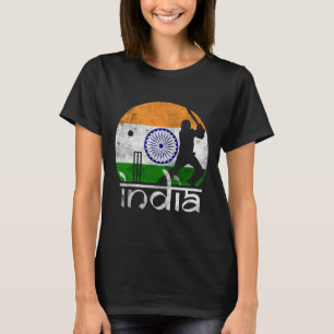 Indien Cricket Indische Flagge Cricketspieler Männ T-Shirt