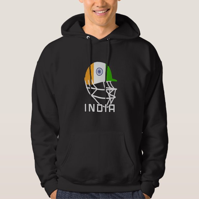 Indien Cricket-Lüfter Helm Indien Cricket-Spieler Hoodie (Vorderseite)