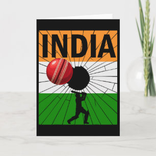 Indien Cricket Mit Indischer Flagge Pinselstrich A Karte