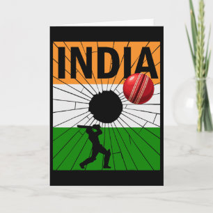 Indien Cricket Mit Indischer Flagge Pinselstrich A Karte