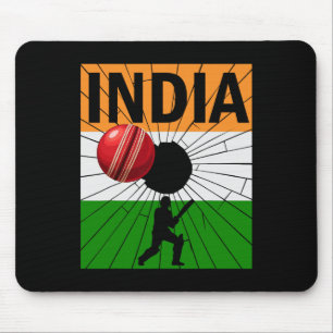 Indien Cricket Mit Indischer Flagge Pinselstrich A Mousepad