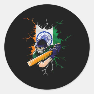 Indien Cricket National Fans Team Trikot Geschenke Runder Aufkleber