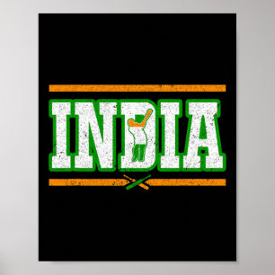 Indien Cricket T-Shirt Indische National Cricket M Poster