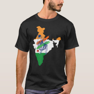 Indien Cricket Team Indien Karte Indische Flagge C T-Shirt
