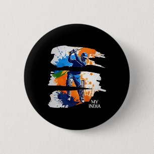 Indien Cricket Trikot Flagge Indischer Cricket  Button