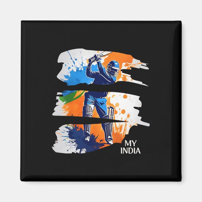 Indien Cricket Trikot Flagge Indischer Cricket  Magnet (Vorne)