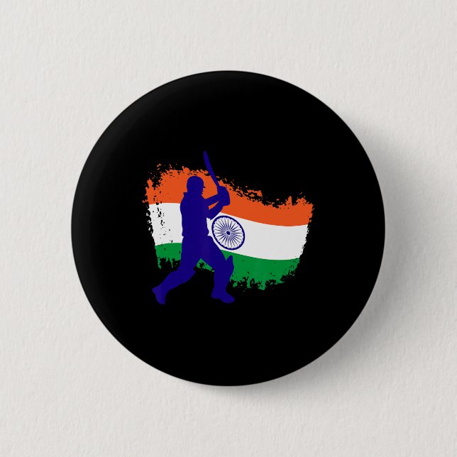 Indien Cricket Trikot Indischer Tsman Cricket Flag Button (Vorderseite)