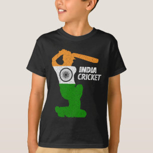 Indien Cricket Tsman Boundary Schlag Mit Indischer T-Shirt
