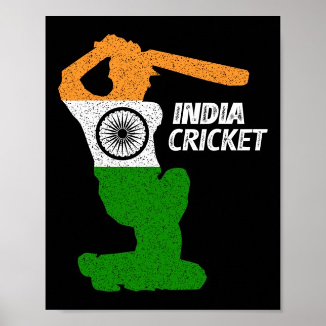 Indien Cricket Tsman Boundary Schuss mit indischer Poster (Vorne)