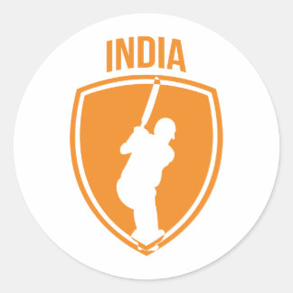 Indien Cricket-Wappen Runder Aufkleber