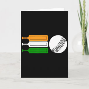 Indien Cricketspieler Ll Indische Flagge Cricket-T Karte
