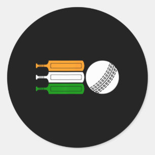 Indien Cricketspieler Ll Indische Flagge Cricket T Runder Aufkleber
