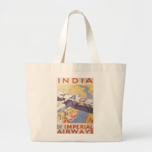 Indien durch Imperial Airways Jumbo Stoffbeutel