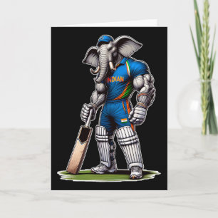 Indien Elefant Cricket Spieler Cricketer Karte