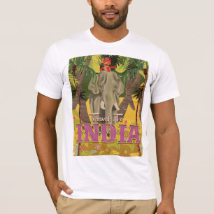 Indien Elefant Vintage Reiseposter T-Shirt