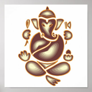 Indien Elephant Meditation Poster 15x15