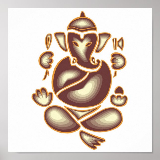Indien Elephant Meditation Poster 15x15 (Vorne)