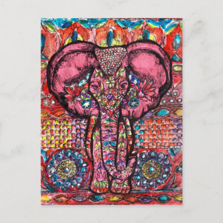Indien Elephant Postcard Postkarte