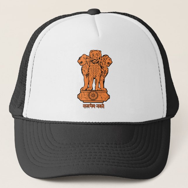 Indien-Emblem-Hut Truckerkappe (Vorderseite)
