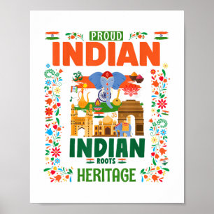 Indien Fahne Kostümoutfit Idee für Kinder & Amp; I Poster