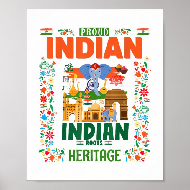 Indien Fahne Kostümoutfit Idee für Kinder & Amp; I Poster (Vorne)