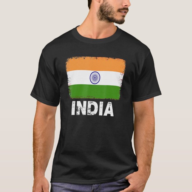 Indien Fahne Unterstützung indischer Menschen Frau T-Shirt (Vorderseite)