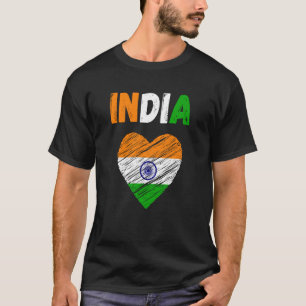 Indien Flag Holiday India Herzliche indische Flagg T-Shirt