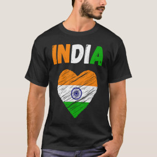 Indien Flag Holiday India Herzliche indische Flagg T-Shirt