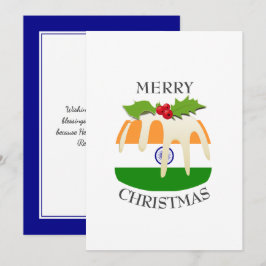 INDIEN FLAG | Weihnachtspudding | festlich Feiertagskarte
