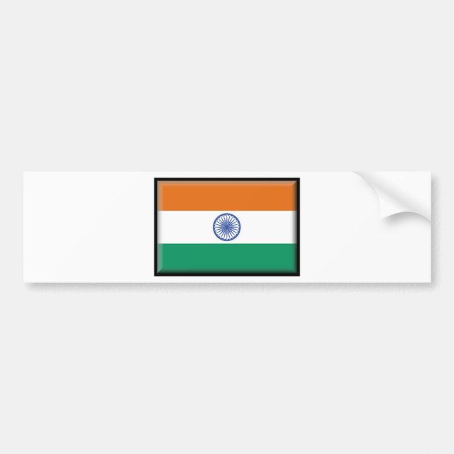 Indien-Flagge Autoaufkleber (Vorne)