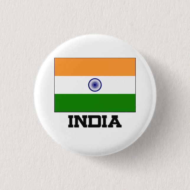 Indien-Flagge Button (Vorderseite)