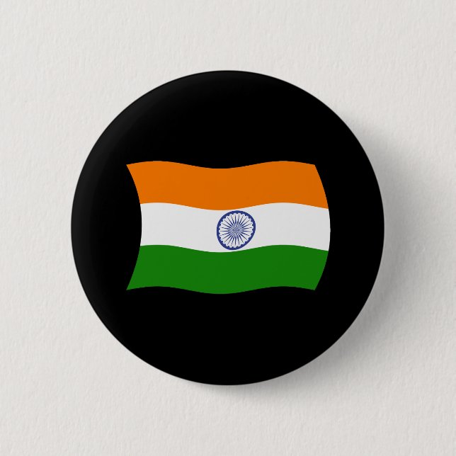 Indien-Flagge-Button Button (Vorderseite)